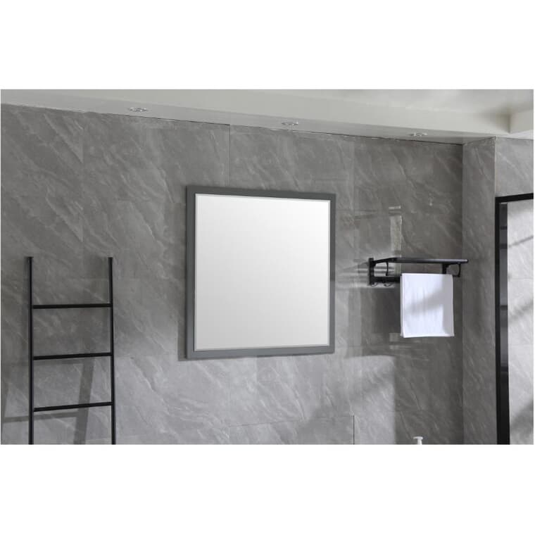 Soho Framed Square Mirror - Graphite, 36" x 36"
