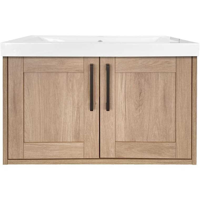 30" W x 19" D Bossy Wall Hung Vanity with Synthetic Marble Top - Birch