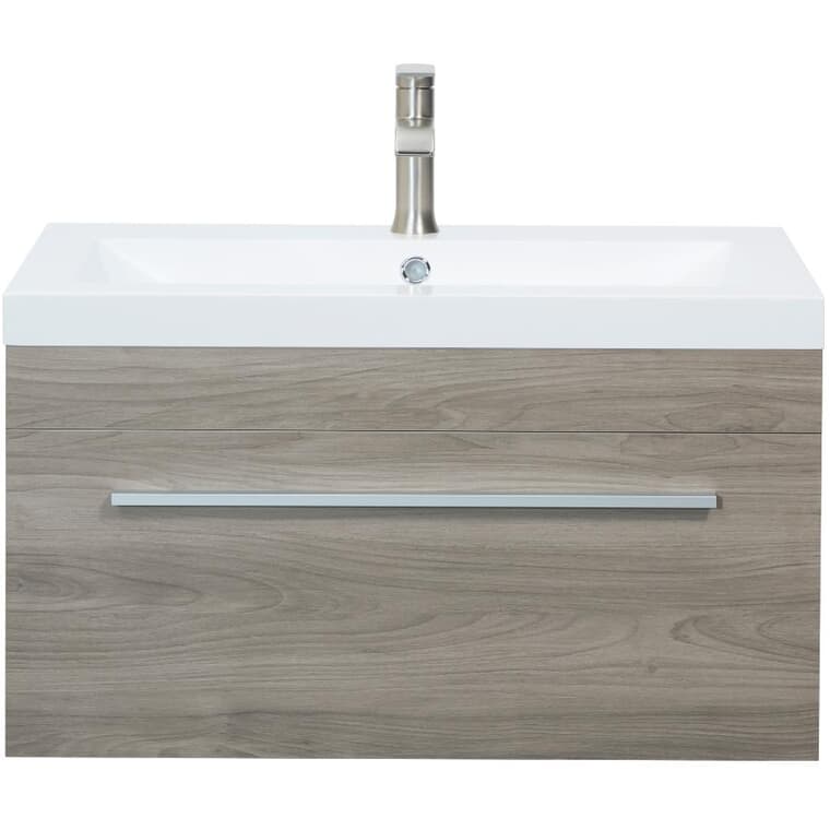 30" W x 19" D Relax Wall Hung Vanity with Synthetic Marble Top - Pale Grey