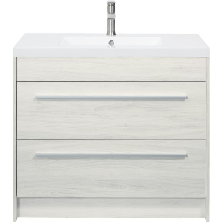 36" W x 21" D Relax Vanity with Synthetic Marble Top - White Wood Grain