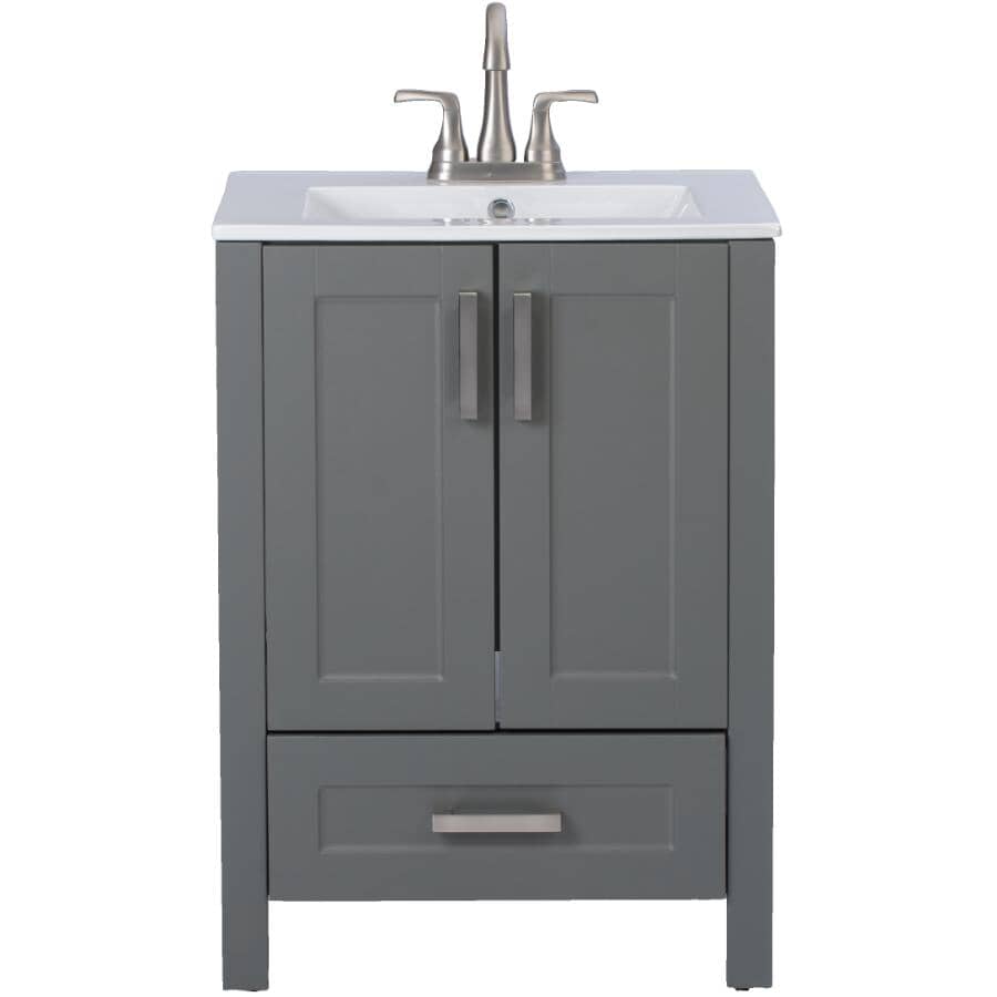 CHELINI:24" W x 18" D Clare Vanity with Vitreous China Top - Grey