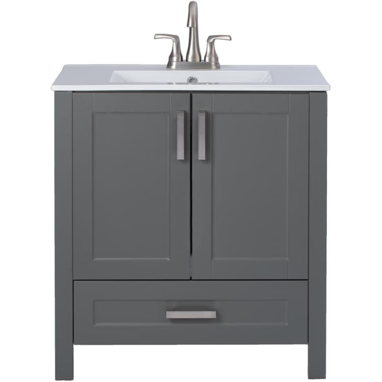30" W x 18" D Clare Vanity with Vitreous China Top - Grey