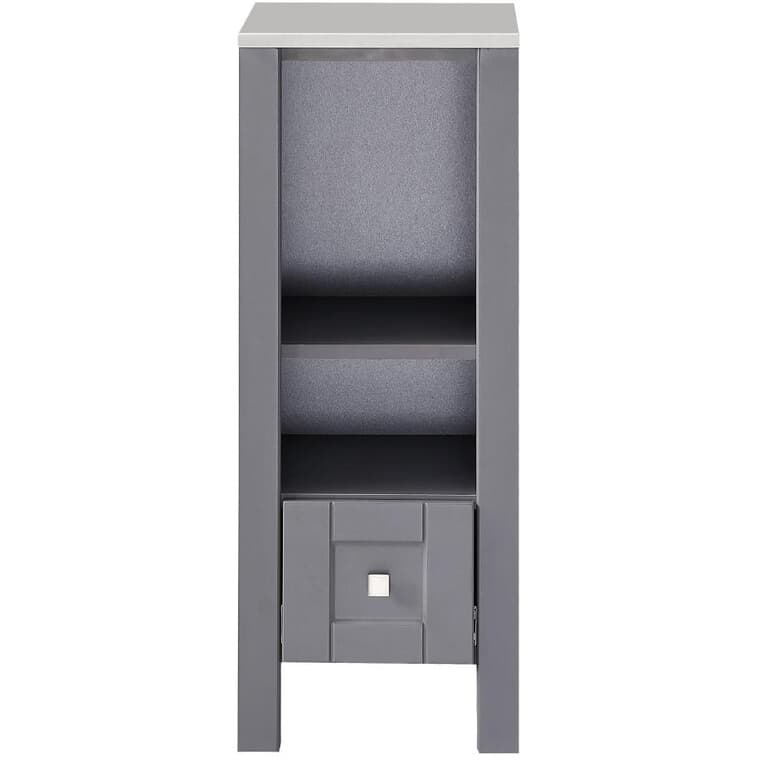 12.6" x 32.5" Clare Vanity Side Cabinet with Stone Top - Single Drawer, Grey