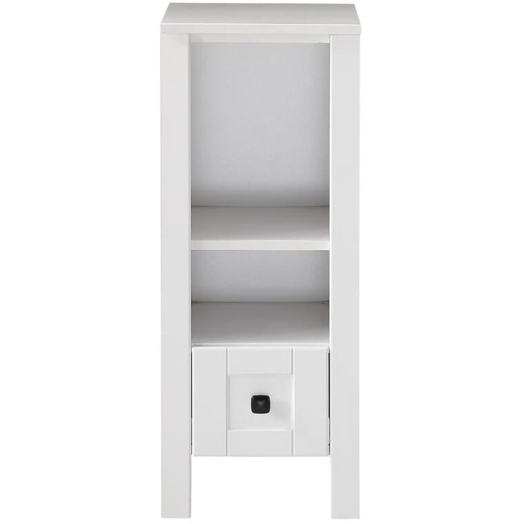 12.6" x 32.5" Clare Vanity Side Cabinet with Stone Top - Single Drawer, White