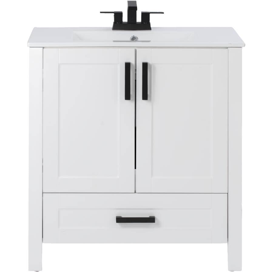 CHELINI:30" W x 18.7" D Clare Vanity with China Top - White