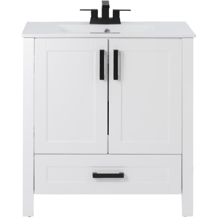 30" W x 18" D Clare Vanity with China Top - White