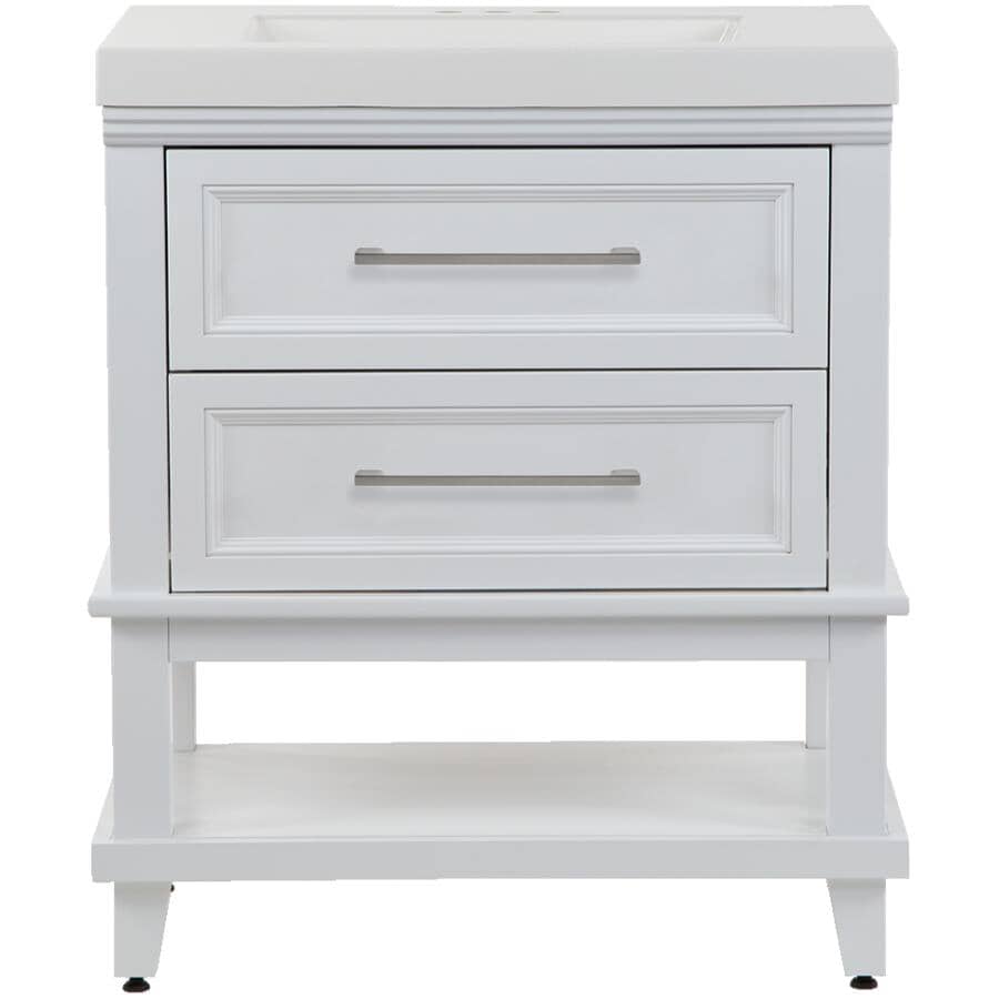SCOTT MCGILLIVRAY:30.5" W x 18.75" D Lakeshore Vanity with Cultured Marble Top - White