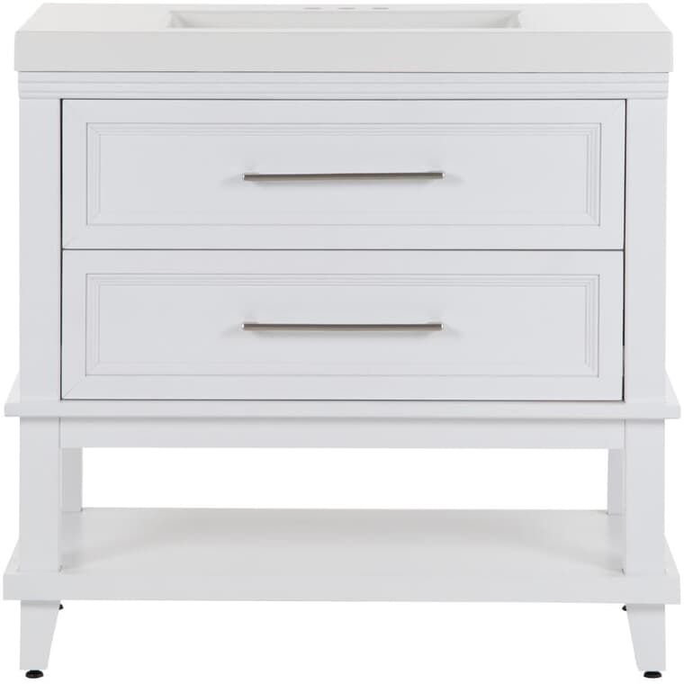36.5" W x 18.75" D Lakeshore Vanity with Cultured Marble Top - White