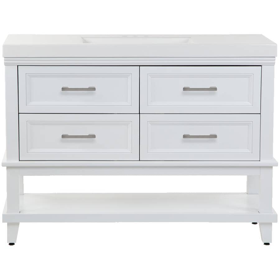 SCOTT MCGILLIVRAY:48.5" W x 18.75" D Lakeshore Vanity with Cultured Marble Top - White