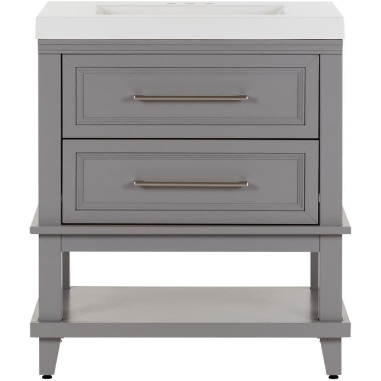 30" W x 18" D Lakeshore Vanity with Cultured Marble Top - Grey