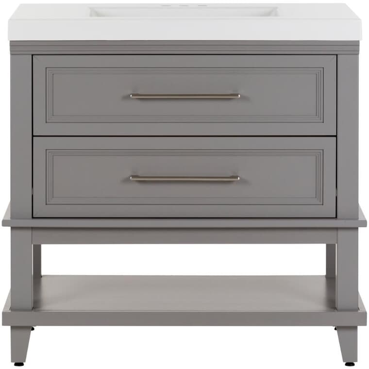 36" W x 18" D Lakeshore Vanity with Cultured Marble Top - Grey