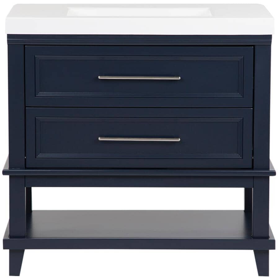 SCOTT MCGILLIVRAY:36.5" W x 18.75" D Lakeshore Vanity with Cultured Marble Top - Blue