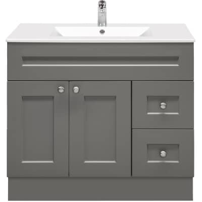 Cutler Kitchen Bath 36 W X 21 D Cambridge Vanity Grey Home Hardware - 36 Bathroom Vanity With Sink Top Views
