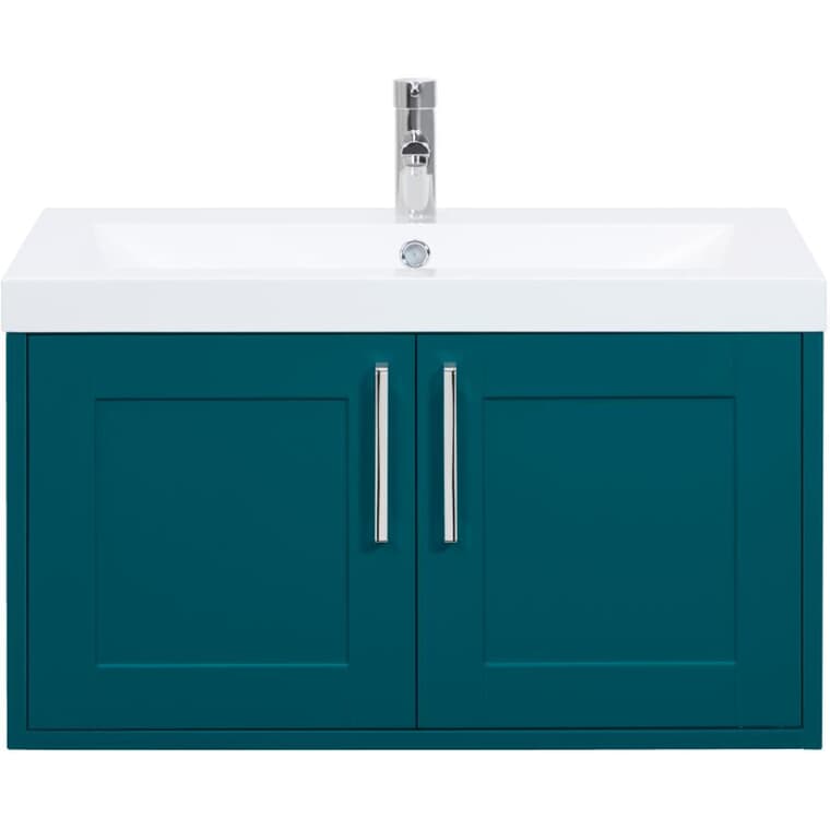30" W x 19" D Bossy Wall Vanity with Synthetic Marble Sink - Matte Teal