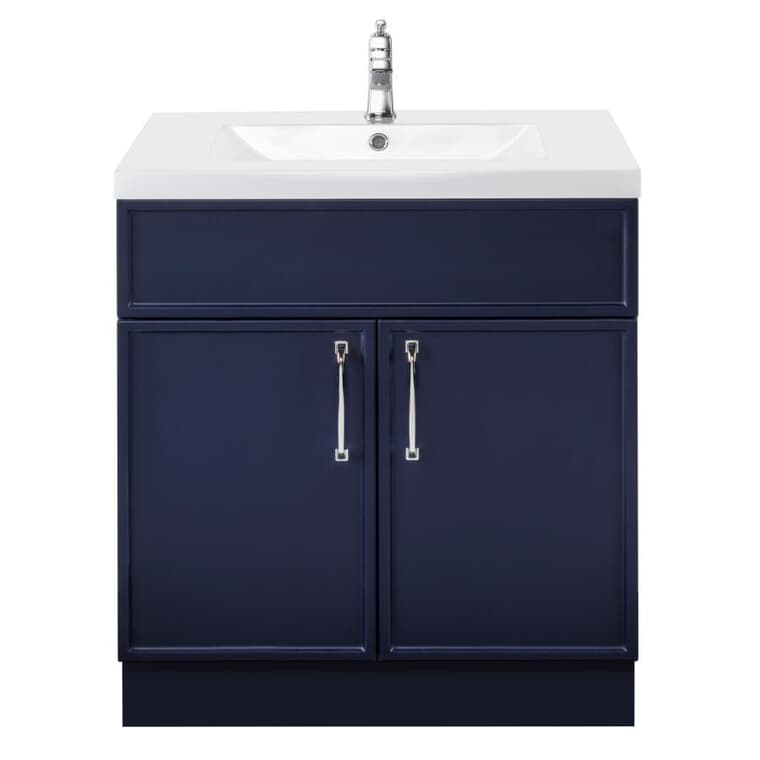 Meuble-lavabo Spencer de 30 po de largeur x 21 po de profondeur avec dessus en similimarbre, bleu
