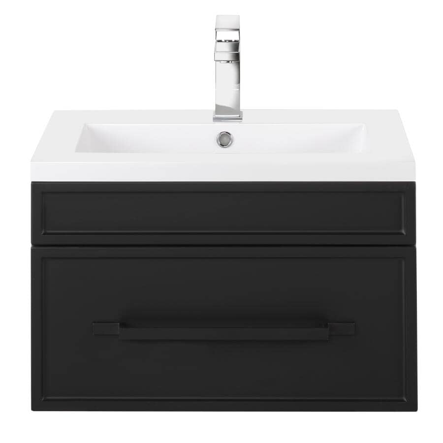 CUTLER KITCHEN & BATH:24" W x 16" D Spencer Wall Hung Vanity with Cultured Marble Top - Black