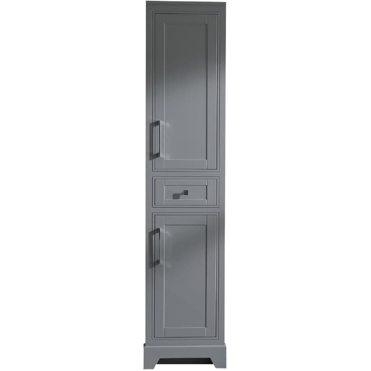 18" x 75" Soho Linen Tower Cabinet - with Two Doors + Single Drawer, Graphite