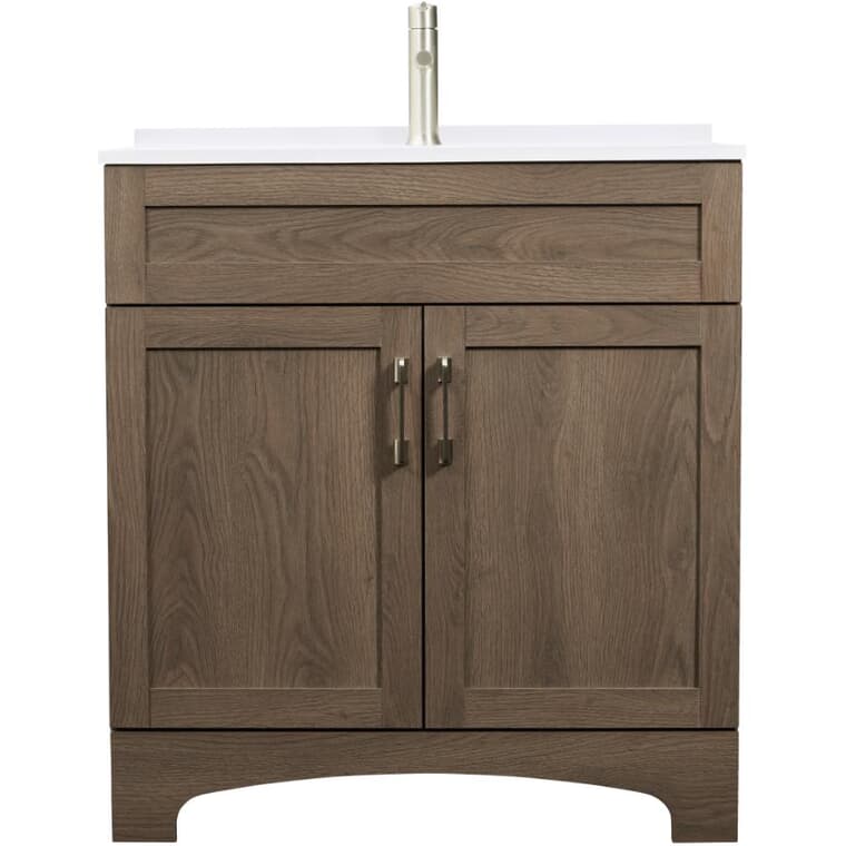 31" W x 19" D Jipsy Vanity with Synthetic Top - Chestnut Oak + White