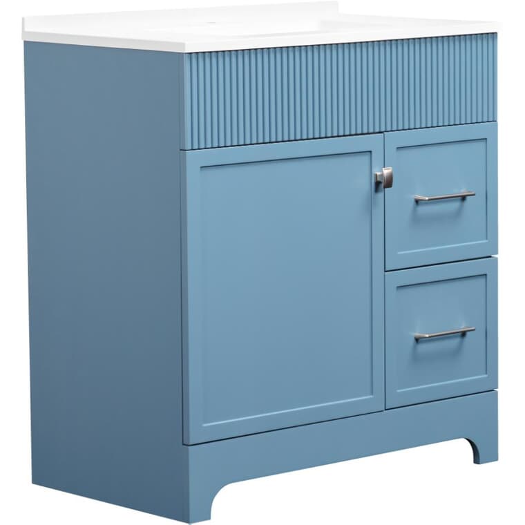 31" W x 19" D Ruby Vanity with Synthetic Top - Matte Blue + White