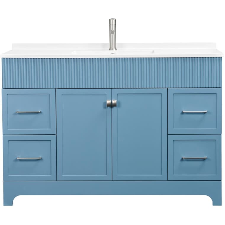 49" W x 22" D Ruby Vanity with Synthetic Top - Matte Blue + White