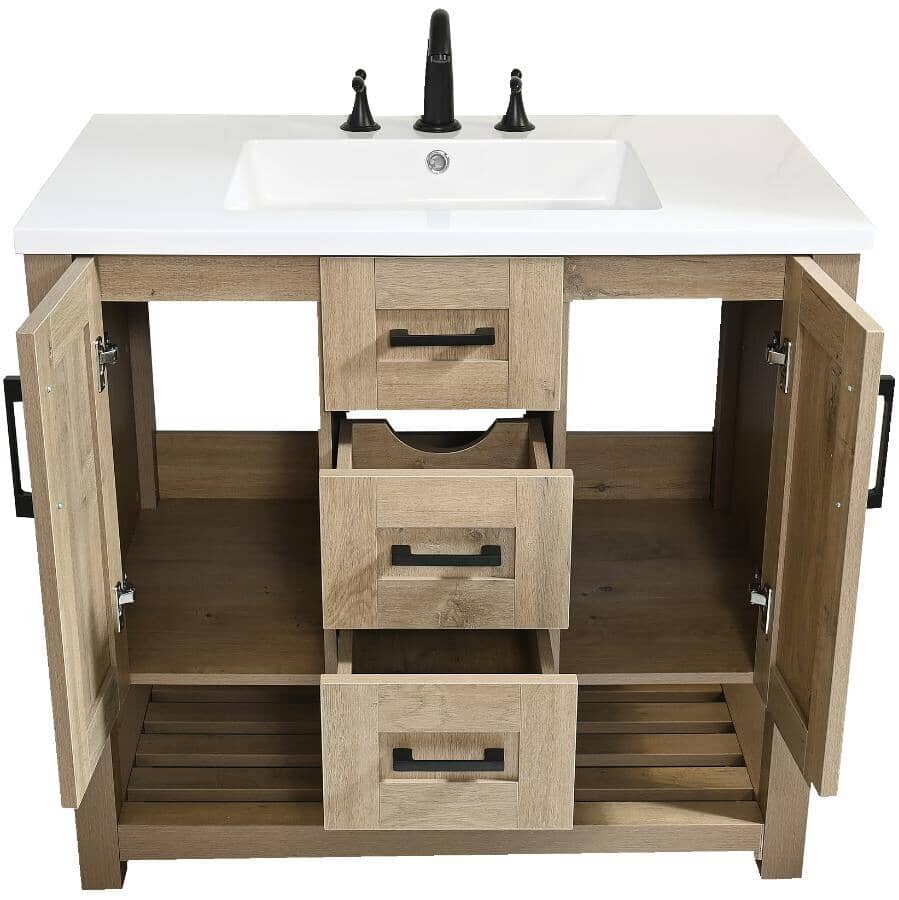 KLAYR 37" W x 22" D Coastal Vanity with Cultured Marble Top | Home Hardware