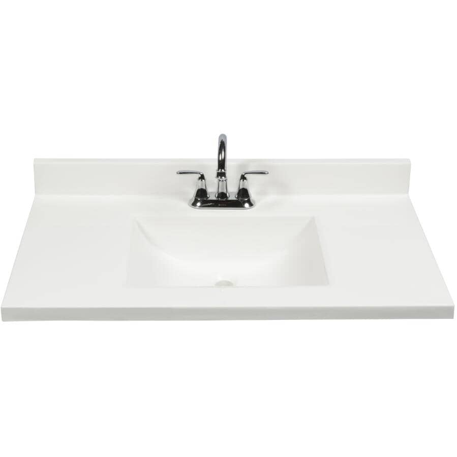 MATRIX DESIGNS 31" x 22" Cultured Marble Vanity Top with Rectangular ...