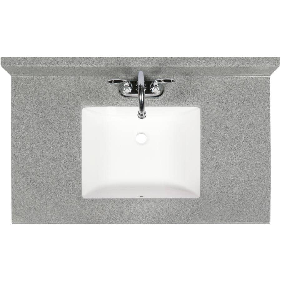 MATRIX DESIGNS 25" x 19" Cultured Granite Vanity Top with Rectangular ...