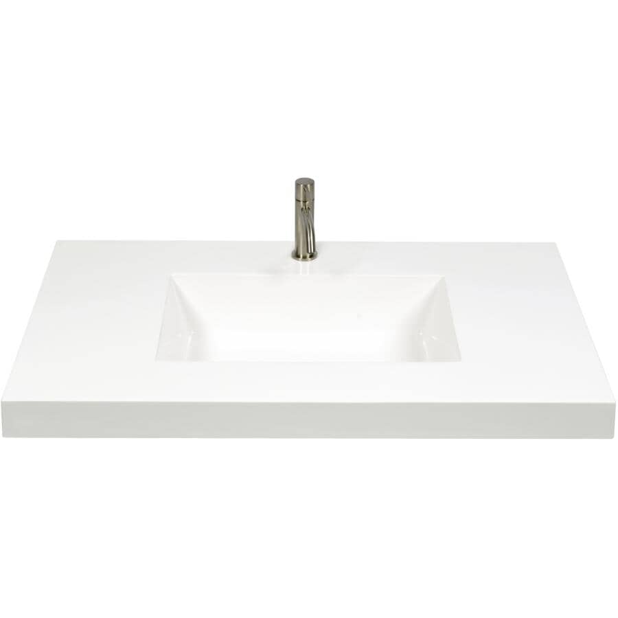 MATRIX DESIGNS 25" x 19" Lavante Cultured Marble Vanity Top with ...
