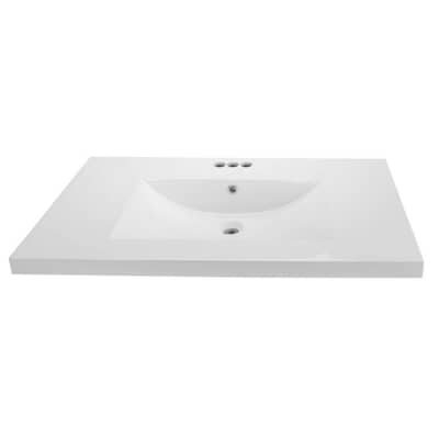Cultured Marble Vanity Top With, White Cultured Marble Vanity Top