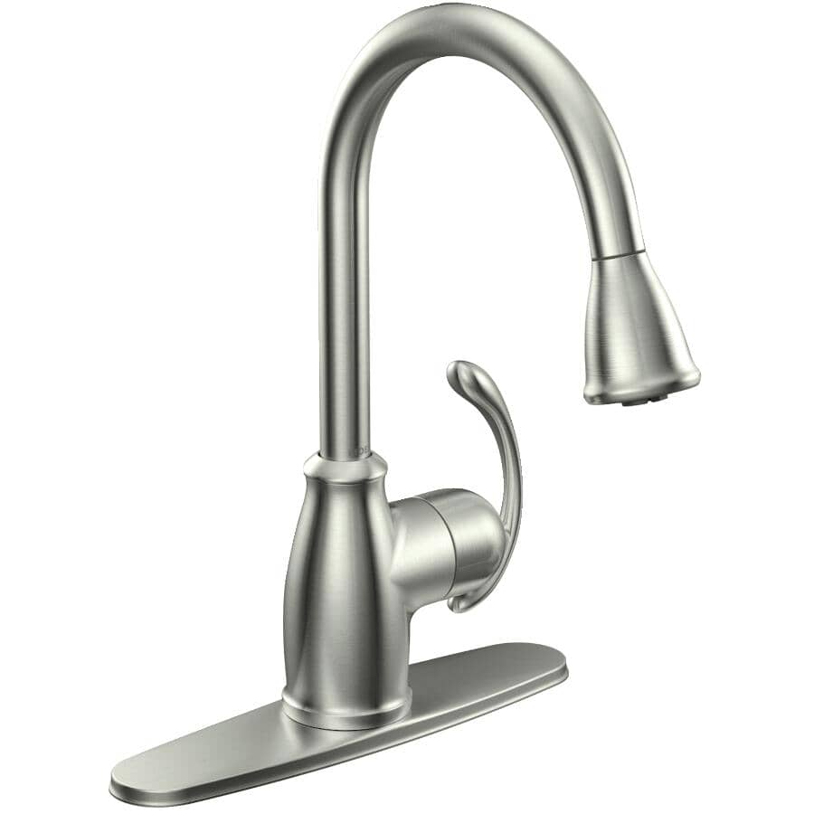 MOEN:Terrace Single Handle Pull-Down Kitchen Faucet - Spot Resist Stainless Steel