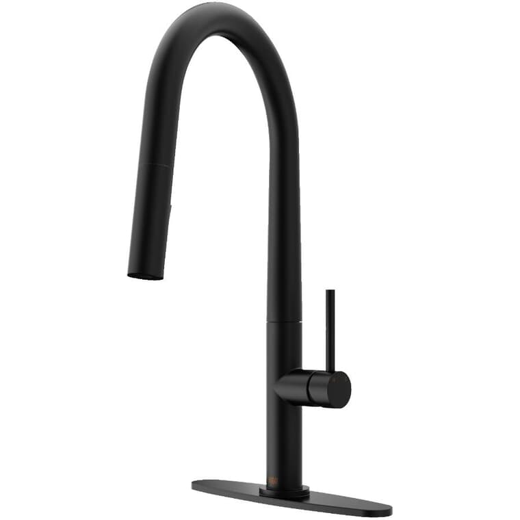 Greenwich Single Handle Pull-Down Kitchen Faucet - with Dual Spray, Matte Black