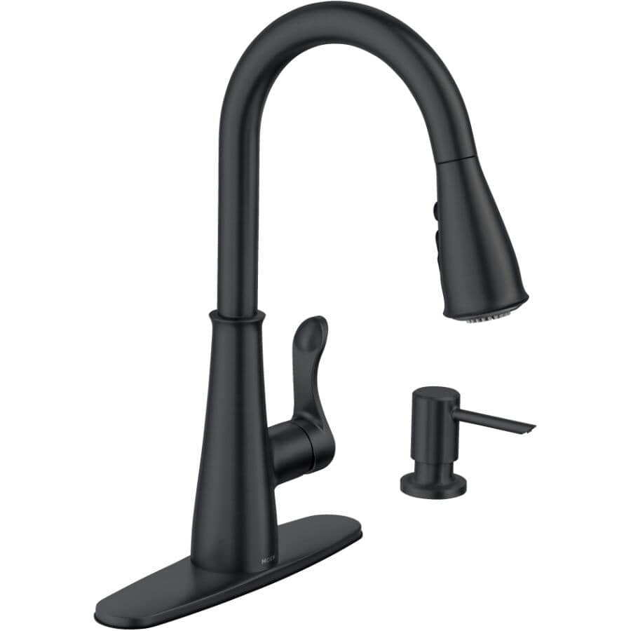 MOEN Hadley Single Handle Pull-Down Kitchen Faucet - Matte Black
