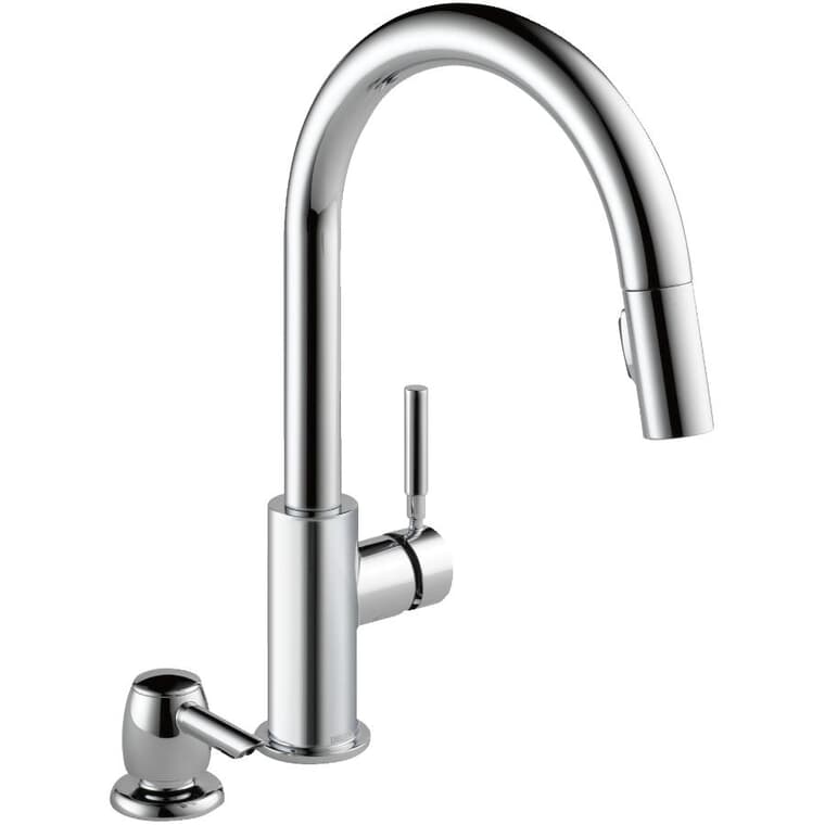 Trask Single Handle Pull-Down Kitchen Faucet with Soap Dispenser - Chrome