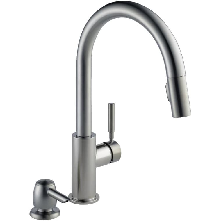 Trask Single Handle Pull-Down Kitchen Faucet - with Soap Dispenser, Spotshield Stainless Steel