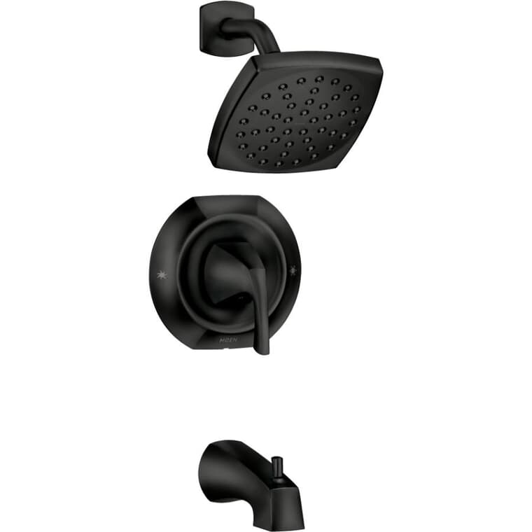 Lindor Single Handle Pressure Balanced Tub & Shower Faucet - Matte Black