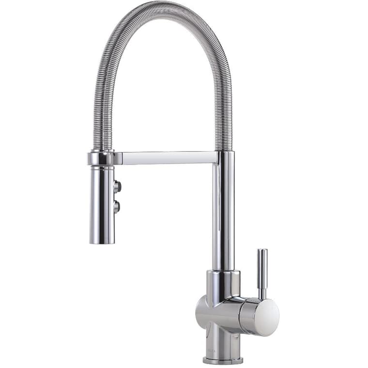 Struct Single Handle Pull-Down Kitchen Faucet - with Spring Spout, Arctic Stainless Steel
