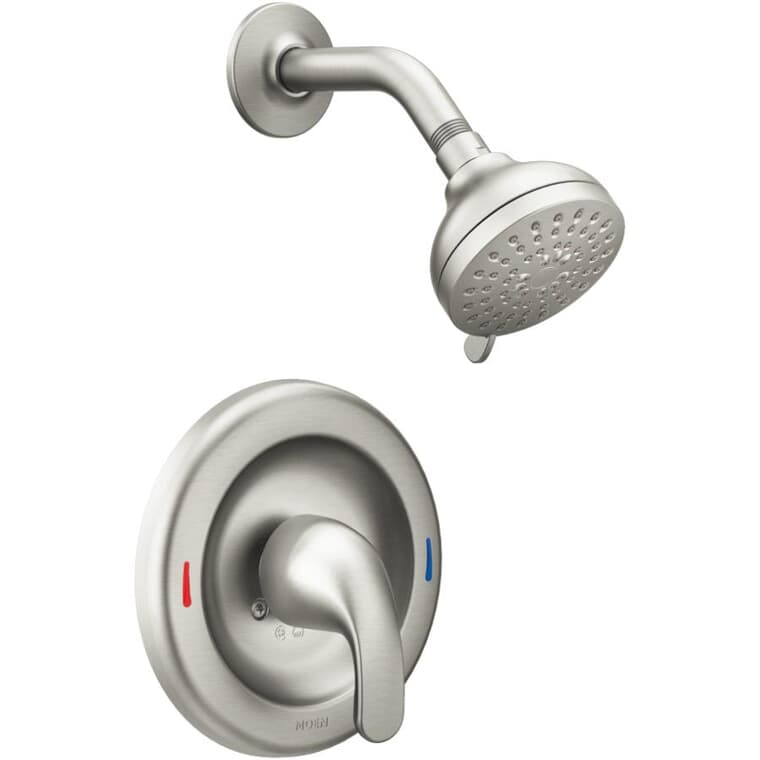 Adler Single Handle Pressure Balanced Shower Faucet - with Showerhead, Spot Resist Brushed Nickel