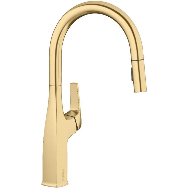 Rivana Single Handle Pull-Down Kitchen Faucet - Satin Gold