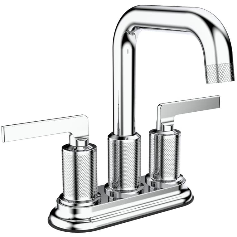 Indy Two Handle Lavatory Faucet with Knurled Accents - Chrome