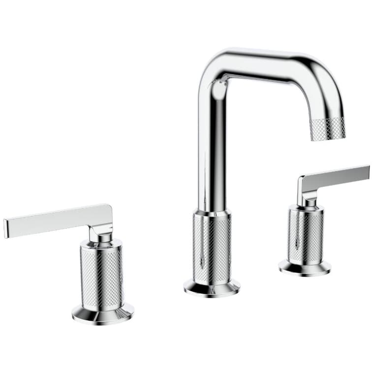 Indy Two Handle Widespread Lavatory Faucet with Knurled Accents - Chrome