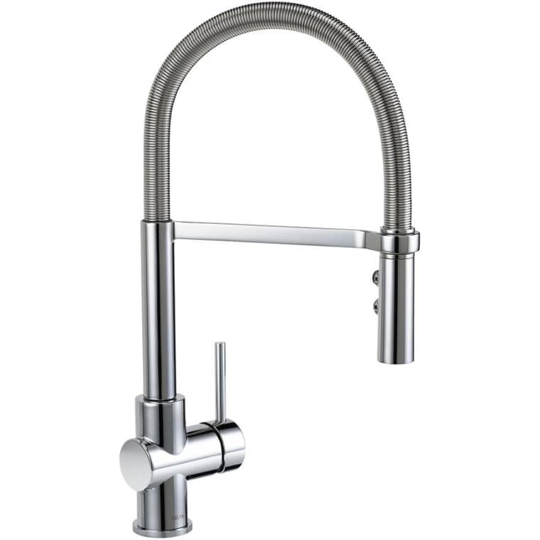 Struct Single Handle Pull-Down Kitchen Faucet - with Spring Spout, Chrome