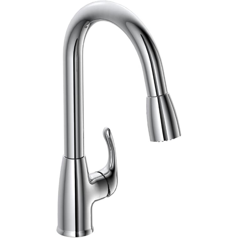 Everard Single Handle Pull-Down Kitchen Faucet with Dual Spray - Chrome