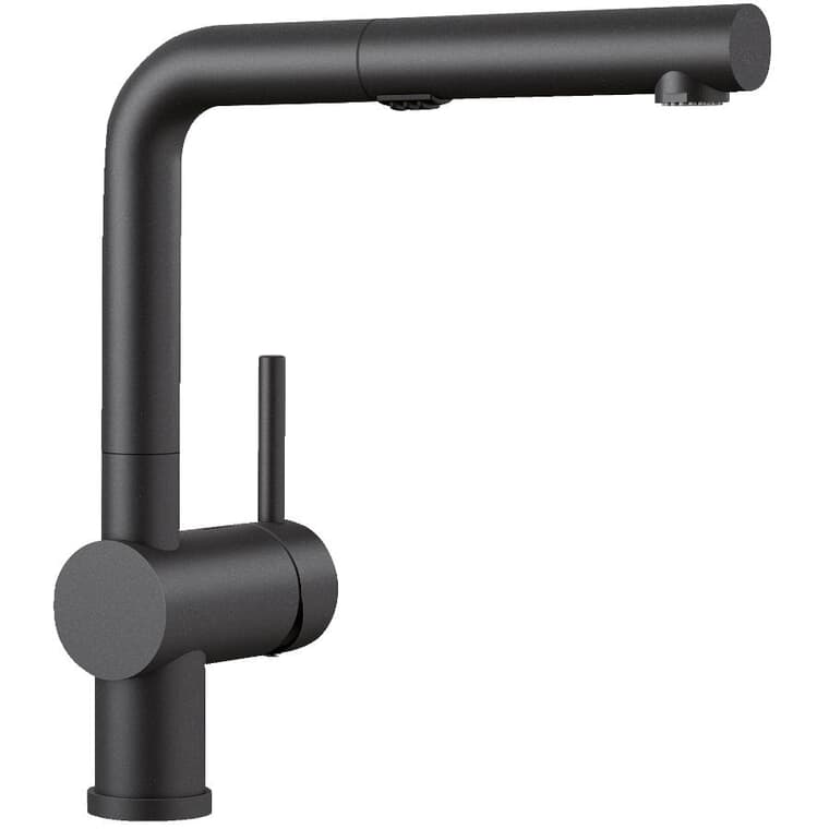 Linus Single Handle Pull-Out Kitchen Faucet - with Dual Spray, Anthracite
