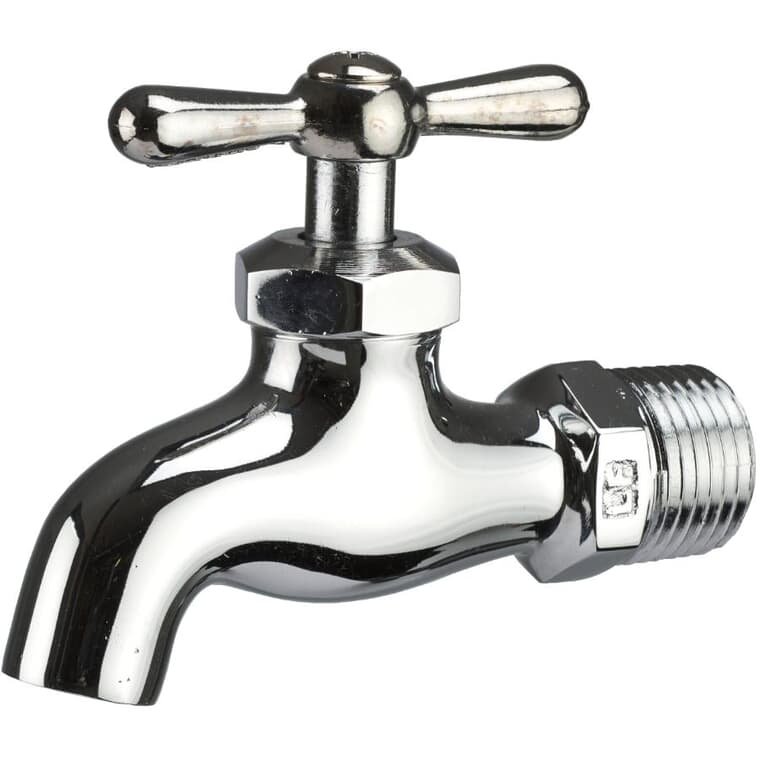 1/2" Brass Bibb Faucet - Chrome