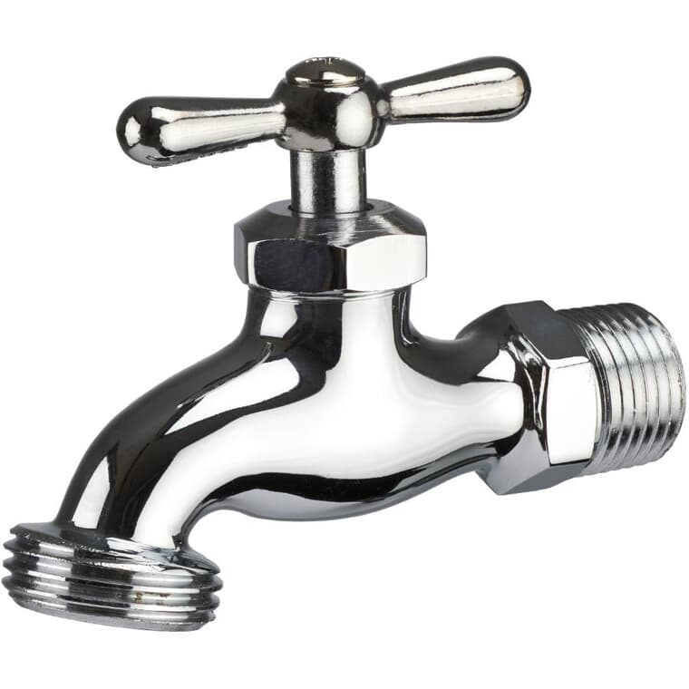 1/2" Brass Bibb Faucet - Chrome