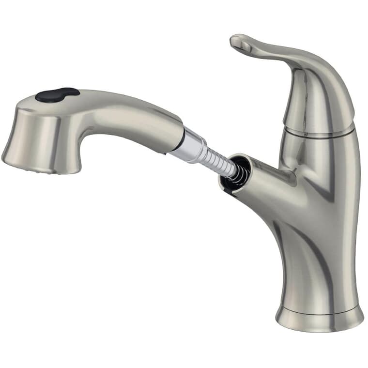 Kelby Single Handle Pull-Out Kitchen Faucet - with Dual Spray, Brushed Nickel