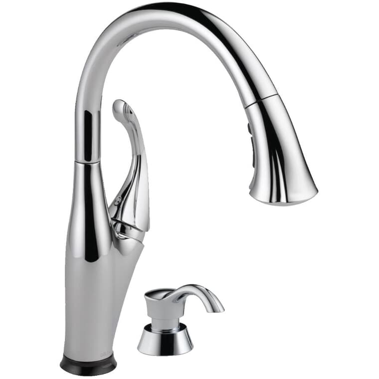 Addison Single Handle Pull-Down Kitchen Faucet - with Touch2O Technology + Soap Dispenser, Chrome
