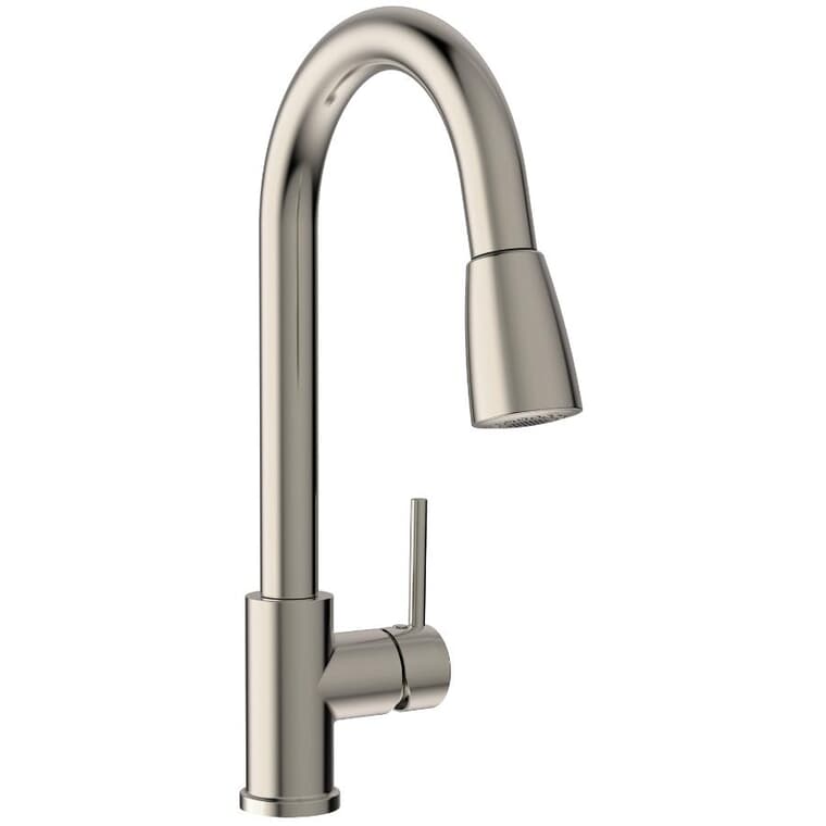 Urbania Single Handle Pull-Down Kitchen Faucet - with Pause Button, Brushed Nickel