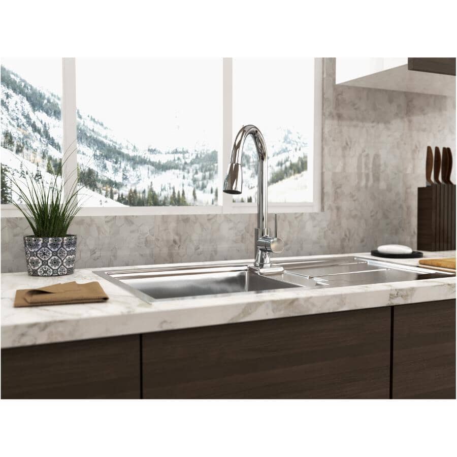 BÉLANGER ESSENTIAL Urbania Single Handle Pull-Down Kitchen Faucet ...