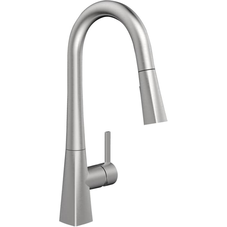 Evolution Single Handle Pull-Out Kitchen Faucet with Push Button Diverter - Stainless Steel